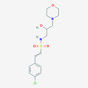 molecular formula C15H21ClN2O4S B2581147 2-(4-クロロフェニル)-N-[2-ヒドロキシ-3-(モルホリン-4-イル)プロピル]エテン-1-スルホンアミド CAS No. 1424657-94-2