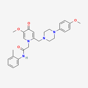 molecular formula C27H32N4O4 B2581148 2-(5-methoxy-2-((4-(4-methoxyphenyl)piperazin-1-yl)methyl)-4-oxopyridin-1(4H)-yl)-N-(o-tolyl)acetamide CAS No. 921496-79-9