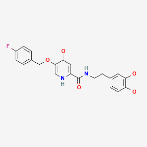 molecular formula C23H23FN2O5 B2581160 N-(3,4-dimethoxyphenethyl)-5-((4-fluorobenzyl)oxy)-4-oxo-1,4-dihydropyridine-2-carboxamide CAS No. 1021261-56-2