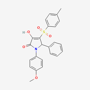 molecular formula C24H21NO5S B2581166 3-hydroxy-1-(4-methoxyphenyl)-5-phenyl-4-tosyl-1H-pyrrol-2(5H)-one CAS No. 904601-27-0