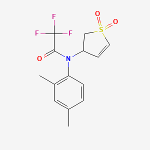 molecular formula C14H14F3NO3S B2581172 N-(2,4-dimethylphenyl)-N-(1,1-dioxido-2,3-dihydrothiophen-3-yl)-2,2,2-trifluoroacetamide CAS No. 1017632-04-0