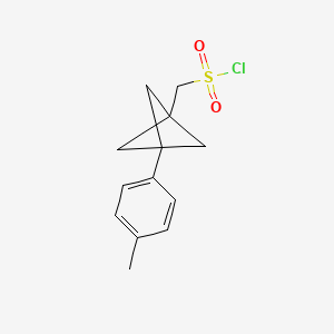 molecular formula C13H15ClO2S B2581179 [3-(4-Methylphenyl)-1-bicyclo[1.1.1]pentanyl]methanesulfonyl chloride CAS No. 2287298-25-1