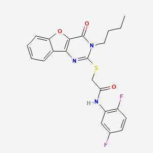 2-[(3-butyl-4-oxo-3,4-dihydro[1]benzofuro[3,2-d]pyrimidin-2-yl)sulfanyl]-N-(2,5-difluorophenyl)acetamide