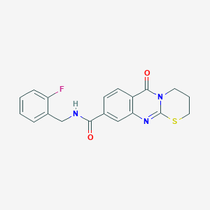 molecular formula C19H16FN3O2S B2581184 N-(2-氟苯甲基)-6-氧代-2,3,4,6-四氢-[1,3]噻嗪并[2,3-b]喹唑啉-9-甲酰胺 CAS No. 1251652-11-5