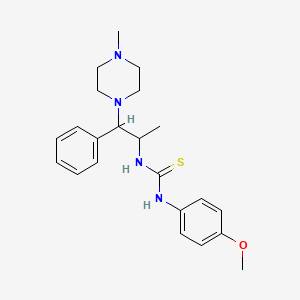 molecular formula C22H30N4OS B2581186 1-(4-Methoxyphenyl)-3-[1-(4-methylpiperazin-1-yl)-1-phenylpropan-2-yl]thiourea CAS No. 868228-48-2