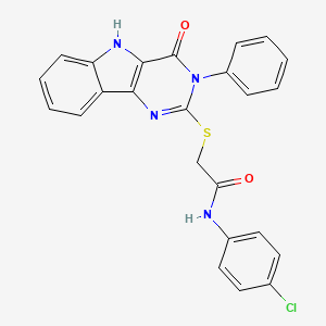 N-(4-chlorophenyl)-2-[(4-oxo-3-phenyl-5H-pyrimido[5,4-b]indol-2-yl)sulfanyl]acetamide