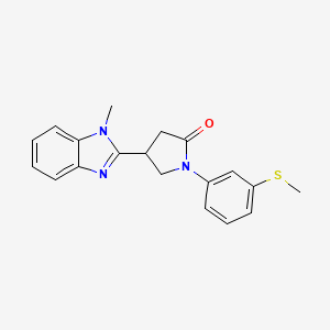 molecular formula C19H19N3OS B2581192 4-(1-methyl-1H-benzo[d]imidazol-2-yl)-1-(3-(methylthio)phenyl)pyrrolidin-2-one CAS No. 847397-65-3