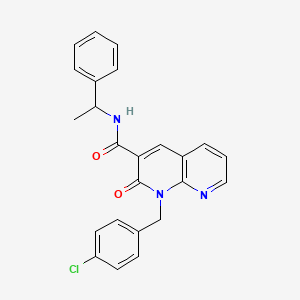 1-(4-chlorobenzyl)-2-oxo-N-(1-phenylethyl)-1,2-dihydro-1,8-naphthyridine-3-carboxamide