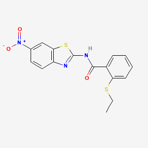 molecular formula C16H13N3O3S2 B2581205 2-(ethylthio)-N-(6-nitrobenzo[d]thiazol-2-yl)benzamide CAS No. 663187-67-5