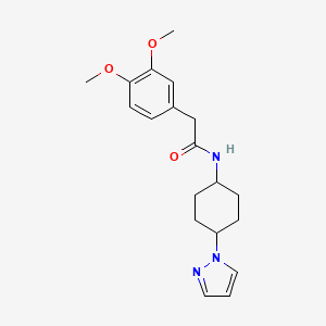 molecular formula C19H25N3O3 B2581215 2-(3,4-二甲氧基苯基)-N-[4-(1H-吡唑-1-基)环己基]乙酰胺 CAS No. 2097868-08-9