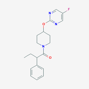 molecular formula C19H22FN3O2 B2581220 1-[4-(5-Fluoropyrimidin-2-yl)oxypiperidin-1-yl]-2-phenylbutan-1-one CAS No. 2380099-81-8