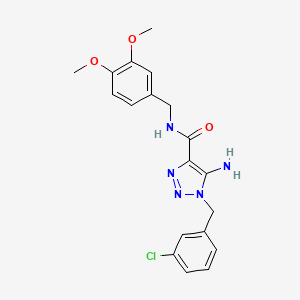 molecular formula C19H20ClN5O3 B2581229 5-amino-1-(3-chlorobenzyl)-N-(3,4-dimethoxybenzyl)-1H-1,2,3-triazole-4-carboxamide CAS No. 899981-42-1