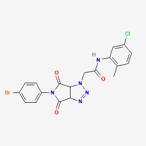 molecular formula C19H15BrClN5O3 B2581239 2-(5-(4-bromophenyl)-4,6-dioxo-4,5,6,6a-tetrahydropyrrolo[3,4-d][1,2,3]triazol-1(3aH)-yl)-N-(5-chloro-2-methylphenyl)acetamide CAS No. 1052561-79-1