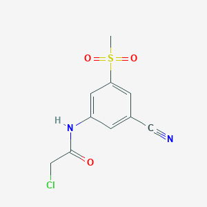 molecular formula C10H9ClN2O3S B2581240 2-Chloro-N-(3-cyano-5-methylsulfonylphenyl)acetamide CAS No. 2411201-08-4