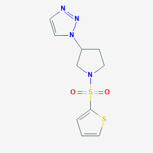 molecular formula C10H12N4O2S2 B2581241 1-(1-(thiophen-2-ylsulfonyl)pyrrolidin-3-yl)-1H-1,2,3-triazole CAS No. 1798538-29-0