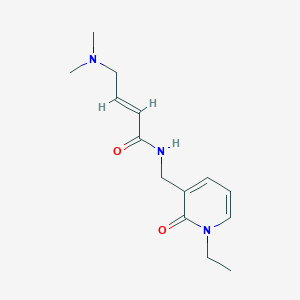 (E)-4-(Dimethylamino)-N-[(1-ethyl-2-oxopyridin-3-yl)methyl]but-2-enamide