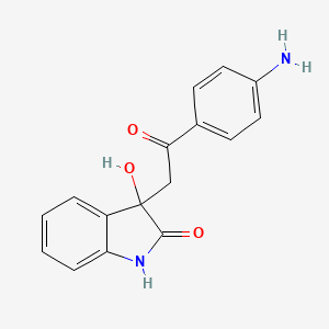 molecular formula C16H14N2O3 B2581252 3-[2-(4-Amino-phenyl)-2-oxo-ethyl]-3-hydroxy-1,3-dihydro-indol-2-one CAS No. 332019-04-2