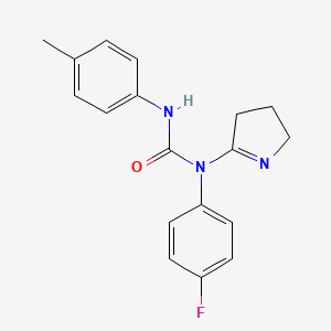 molecular formula C18H18FN3O B2581256 1-(3,4-dihydro-2H-pyrrol-5-yl)-1-(4-fluorophenyl)-3-(p-tolyl)urea CAS No. 905761-24-2