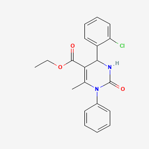 molecular formula C20H19ClN2O3 B2581257 4-(2-氯苯基)-6-甲基-2-氧代-1-苯基-1,2,3,4-四氢嘧啶-5-羧酸乙酯 CAS No. 302934-91-4