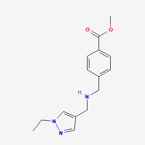 molecular formula C15H19N3O2 B2581259 Methyl 4-[[(1-ethylpyrazol-4-yl)methylamino]methyl]benzoate CAS No. 2402830-76-4