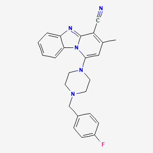 molecular formula C24H22FN5 B2581267 1-[4-(4-氟苄基)哌嗪-1-基]-3-甲基吡啶并[1,2-a]苯并咪唑-4-腈 CAS No. 384372-68-3