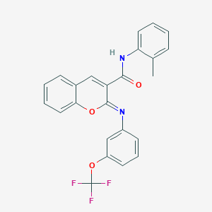 molecular formula C24H17F3N2O3 B2581268 (2Z)-N-(2-methylphenyl)-2-{[3-(trifluoromethoxy)phenyl]imino}-2H-chromene-3-carboxamide CAS No. 1327182-44-4