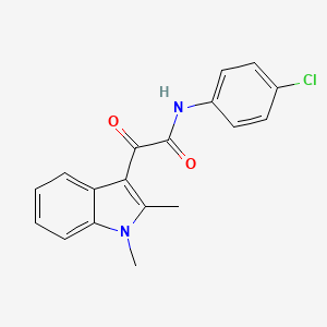 molecular formula C18H15ClN2O2 B2581281 N-(4-chlorophenyl)-2-(1,2-dimethyl-1H-indol-3-yl)-2-oxoacetamide CAS No. 862831-47-8