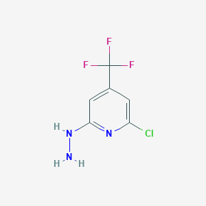 molecular formula C6H5ClF3N3 B2581286 2-Chloro-6-hydrazinyl-4-(trifluoromethyl)pyridine CAS No. 129015-68-5