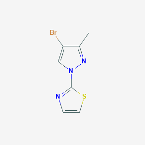 molecular formula C7H6BrN3S B2581287 2-(4-溴-3-甲基-1H-吡唑-1-基)噻唑 CAS No. 1700817-21-5