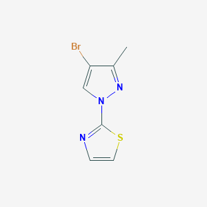 molecular formula C7H6BrN3S B2581287 2-(4-Bromo-3-metil-1H-pirazol-1-il)tiazol CAS No. 1700817-21-5