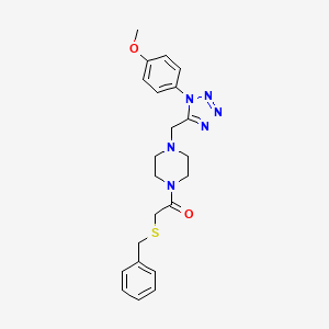 molecular formula C22H26N6O2S B2581288 2-(benzylthio)-1-(4-((1-(4-methoxyphenyl)-1H-tetrazol-5-yl)methyl)piperazin-1-yl)ethanone CAS No. 1040678-77-0