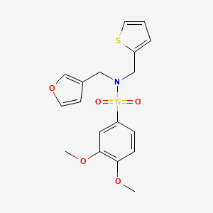 N-(furan-3-ylmethyl)-3,4-dimethoxy-N-(thiophen-2-ylmethyl)benzenesulfonamide