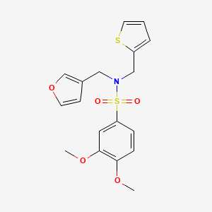 molecular formula C18H19NO5S2 B2581292 N-(呋喃-3-基甲基)-3,4-二甲氧基-N-(噻吩-2-基甲基)苯磺酰胺 CAS No. 1428379-21-8