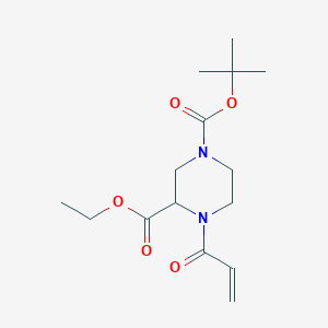 molecular formula C15H24N2O5 B2581293 1-O-Tert-butyl 3-O-ethyl 4-prop-2-enoylpiperazine-1,3-dicarboxylate CAS No. 2361654-50-2