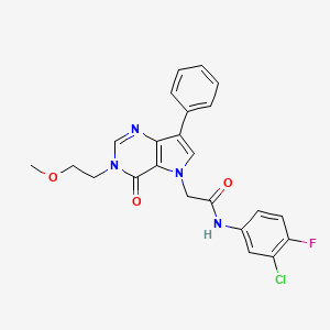 molecular formula C23H20ClFN4O3 B2581294 N-(3-氯-4-氟苯基)-2-[3-(2-甲氧基乙基)-4-氧代-7-苯基-3,4-二氢-5H-吡咯并[3,2-d]嘧啶-5-基]乙酰胺 CAS No. 1251634-36-2