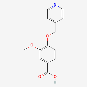 molecular formula C14H13NO4 B2581295 3-Methoxy-4-(pyridin-4-ylmethoxy)benzoic acid CAS No. 263020-89-9