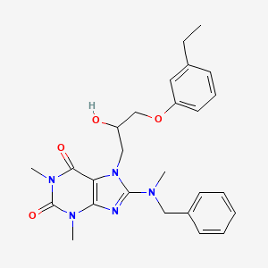 molecular formula C26H31N5O4 B2581296 8-(苄基(甲基)氨基)-7-(3-(3-乙基苯氧基)-2-羟丙基)-1,3-二甲基-1H-嘌呤-2,6(3H,7H)-二酮 CAS No. 941937-03-7