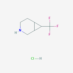 molecular formula C7H11ClF3N B2581303 7-(Trifluoromethyl)-3-azabicyclo[4.1.0]heptane hydrochloride CAS No. 1818847-27-6