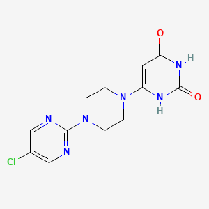 molecular formula C12H13ClN6O2 B2581307 6-(4-(5-氯嘧啶-2-基)哌嗪-1-基)嘧啶-2,4(1H,3H)-二酮 CAS No. 2320605-76-1