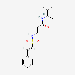 molecular formula C16H24N2O3S B2581310 N-(3-Methylbutan-2-yl)-3-[[(E)-2-phenylethenyl]sulfonylamino]propanamide CAS No. 1050768-06-3