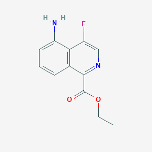 molecular formula C12H11FN2O2 B2581311 Ethyl 5-amino-4-fluoroisoquinoline-1-carboxylate CAS No. 2287271-37-6