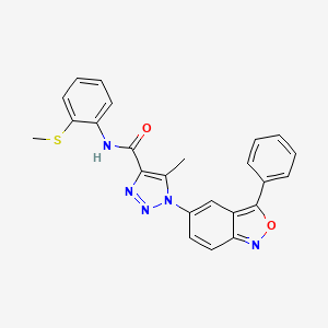 molecular formula C24H19N5O2S B2581312 5-methyl-N-[2-(methylsulfanyl)phenyl]-1-(3-phenyl-2,1-benzoxazol-5-yl)-1H-1,2,3-triazole-4-carboxamide CAS No. 924824-16-8