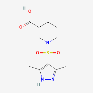 molecular formula C11H17N3O4S B2581317 1-[(3,5-dimethyl-1H-pyrazol-4-yl)sulfonyl]piperidine-3-carboxylic acid CAS No. 1025058-85-8