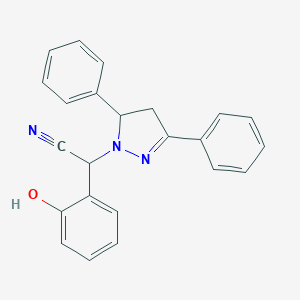 molecular formula C23H19N3O B258132 (3,5-diphenyl-4,5-dihydro-1H-pyrazol-1-yl)(2-hydroxyphenyl)acetonitrile 