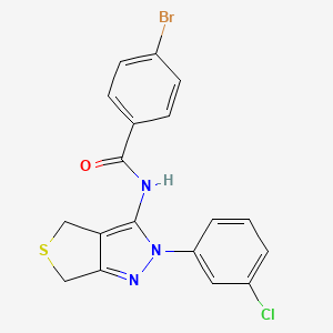 molecular formula C18H13BrClN3OS B2581323 4-bromo-N-[2-(3-chlorophenyl)-4,6-dihydrothieno[3,4-c]pyrazol-3-yl]benzamide CAS No. 450340-68-8