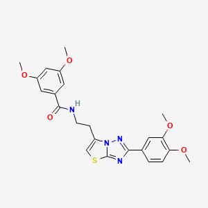 molecular formula C23H24N4O5S B2581324 N-(2-(2-(3,4-dimethoxyphenyl)thiazolo[3,2-b][1,2,4]triazol-6-yl)ethyl)-3,5-dimethoxybenzamide CAS No. 894047-82-6