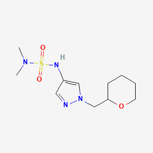 molecular formula C11H20N4O3S B2581329 4-(二甲基氨磺酰氨基)-1-(氧杂-2-基甲基)吡唑 CAS No. 2034322-79-5