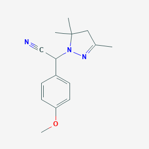 (4-Methoxy-phenyl)-(3,5,5-trimethyl-4,5-dihydro-pyrazol-1-yl)-acetonitrile