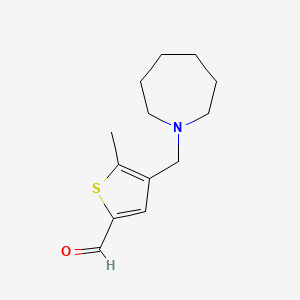 molecular formula C13H19NOS B2581330 4-(Azepan-1-ylmethyl)-5-methylthiophene-2-carbaldehyde CAS No. 889973-25-5