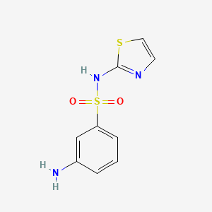 molecular formula C9H9N3O2S2 B2581335 3-amino-N-(1,3-thiazol-2-yl)benzenesulfonamide CAS No. 146374-23-4